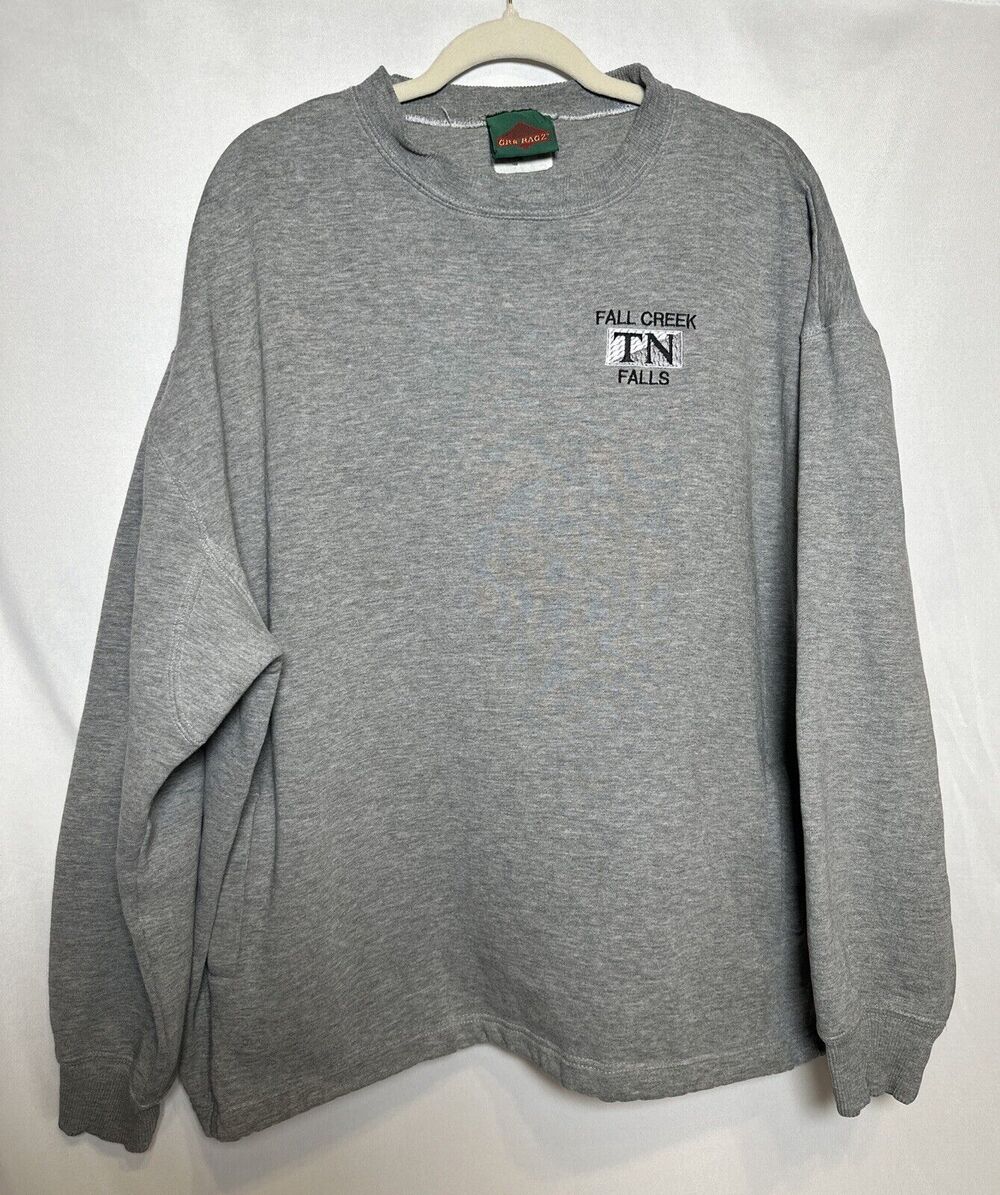 Vintage GR8 RAGZ Tennessee Fall Creek Falls Men’s Grey Sweater Size XL